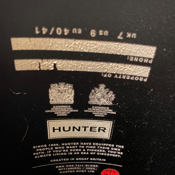 Hunter Tall Black Boots with Boot Socks - Picture 5 of 9